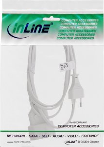 InLine® Euro-Verlängerung, Eurostecker an Eurokupplung, weiß, 0,5m 2