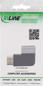 InLine® HDMI Adapter, HDMI A Stecker / Buchse, 90° links, 8K UHD 3