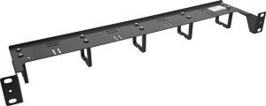 InLine® 19" Kabelführungspanel, 5 Kunststoffbügel horizontal, RAL 9005, schwarz 2