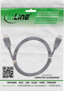InLine® HDMI Kabel, HDMI-High Speed mit Ethernet, St/St, schwarz, 0,5m 2