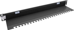 InLine® 19" Kabel Durchführungsplatte mit Bürste und Kabelleiste, 1HE, RAL 9005 2
