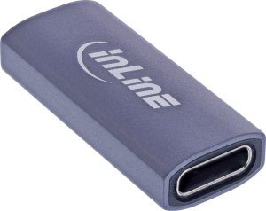 InLine® USB4 Adapter, USB-C Buchse/Buchse, Aluminium, grau 1