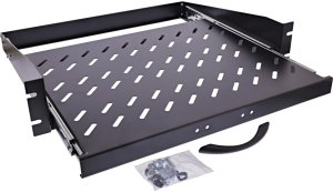 Triton InLine® 19" Półka wysuwana 350mm 30kg 2HE RAL 9005 czarny 2