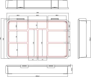 InLine® Kleinteilebox, 9 Fächer, Abmessungen: 290x185x45mm, orange 2
