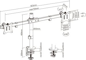 InLine® Tischhalterung, für 2x LCD-/LED-Display bis 81cm (32"), max. 9kg 6