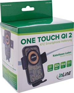 InLine® KFZ Smartphone Halterung, ONE TOUCH QI 2, universal, Wireless Charger 5