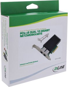Karta sieciowa InLine ® Dual 10-Gigabit karta sieciowa 2x RJ45 10Gb/s PCIe x8 5
