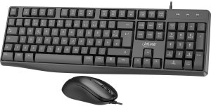 Klawiatura + mysz R-GO Tools InLine® Basic Desktop II Zestaw klawiatura-mysz USB-Kabel Standardowy układ DE 2