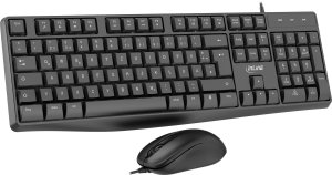 Klawiatura + mysz R-GO Tools InLine® Basic Desktop II Zestaw klawiatura-mysz USB-Kabel Standardowy układ DE 3