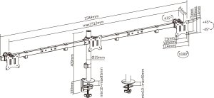 InLine® Tischhalterung, für 3x LCD-/LED-Display bis 81cm (32"), max. 7kg 8