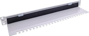InLine® 19" Kabel Durchführungsplatte mit Bürste und Kabelleiste, 1HE, RAL 7035 2