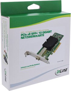 Karta sieciowa InLine ® 10-Gigabit karta sieciowa, 1x SFP+, PCIe x8, w tym niskoprofilowa płyta montażowa 5