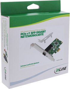 Karta sieciowa InLine ® Gigabit karta sieciowa 1x SFP PCIe x1 w tym niskoprofilowa płyta montażowa 6