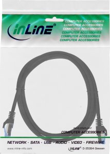 InLine® Patchkabel, Cat.6A, S/FTP, TPE (LSZH), CCA, schwarz, 3m 3