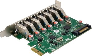 InLine® Schnittstellenkarte, 7x USB-A 3.2 Gen.1, PCIe, mit SATA Stromanschluss 4