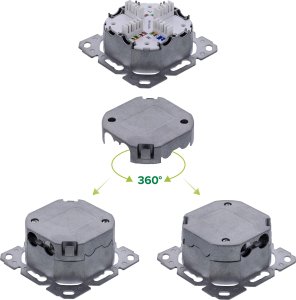 InLine InLine® Cat.6A Anschlussdose, 2x RJ45 Buchse, RAL9010, weiß 3