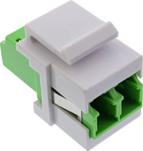 InLine® LWL Keystone Snap-in Kupplung weiß, Duplex LC/LC, single, grün, Keramik 1