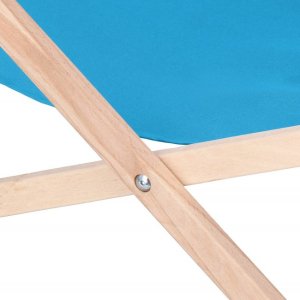 Leżak ogrodowy, drewniany z 3-stopniową regulacją, plażowy, balkonowy, niebieski UNIWERSALNY 8