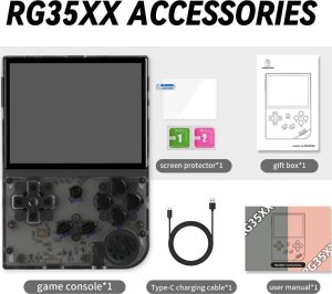 Przenośna konsola retro ANBERNIC RG35xx Plus BLACK TRANSPARENT 6