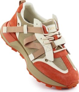 Goe Skórzane sneakersy damskie beżowo pomarańczowe RR2N4064 36 7