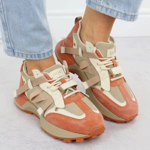Goe Skórzane sneakersy damskie beżowo pomarańczowe RR2N4064 40 4
