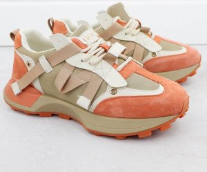 Goe Skórzane sneakersy damskie beżowo pomarańczowe RR2N4064 38 6