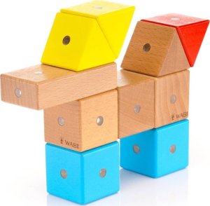 AIG Klocki Magnetyczne WABI Zestaw Edukacyjny 120 el. + tacka magnetyczna WABI Pad 15