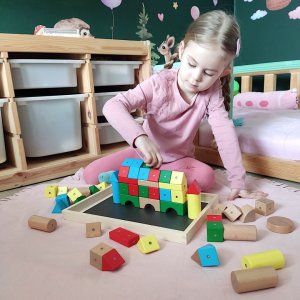 AIG Klocki Magnetyczne WABI Zestaw Edukacyjny 120 el. + tacka magnetyczna WABI Pad 4