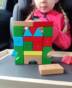 AIG Klocki Magnetyczne WABI Zestaw Edukacyjny 120 el. + tacka magnetyczna WABI Pad 9