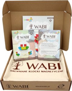Drewniane klocki magnetyczne WABI 40 el. [152 ruchome magnesy] EDUKAMP 1