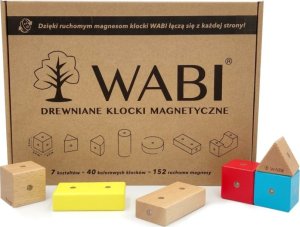 Woopie Drewniane klocki magnetyczne WABI 40 el. [152 ruchome magnesy] 2