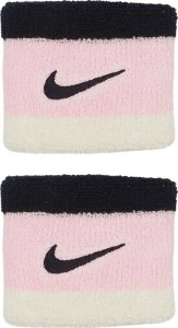 Frotki na nadgarstki Nike Swoosh Wristbands 2 szt. czarno-różowo-białe N0001565641 1