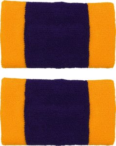 Nike Frotki na nadgarstki Swoosh Doublewide Wristbands fioletowo-żółte N0001586730 2