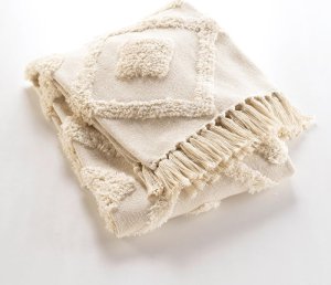 Tuftowana narzuta z frędzlami, 125 x 150 cm, INCA 2