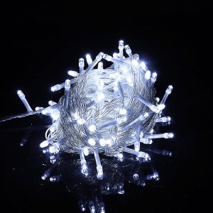 Lampki choinkowe LED - 5m/50 lampek      zimny biały/cold white zasilane bat. 3xAA EHD-LS01 1