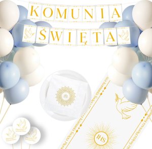 Dekoracje Komunijne Zestaw Komunijny Bieżnik Na Stół Balony Komunia Święta 1