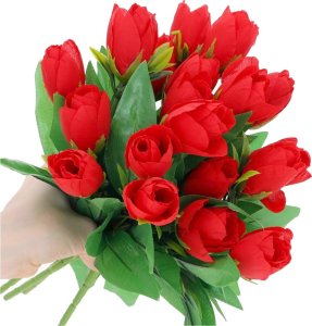 KWIATY sztuczne TULIPANY BUKIET tulipanów do wazonu JAK ŻYWE tulipan kwiat 1