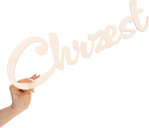 BANER na CHRZEST ŚWIĘTY napis drewniany DUŻY dekoracja na CHRZCINY girlanda 1