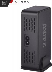 Ładowarka sieciowa 8w1 Ultra Szybka 240W GaN3 4x USB-C 4x USB Alogy Fast Charger Czarna 15
