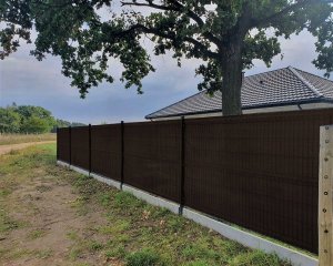 Linarem SiatkiSieci SIATKA CIENIUJĄCA 95% MATA 1,5x50m MASKUJĄCA NA OGRODZENIE PŁOT 200g +UV BRĄZOWA 2