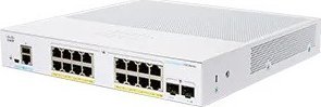 Cisco switch CBS250-16P-2G, 16xGbE RJ45, 2xSFP, fanless, PoE+, 120W (CBS25016P2GEURF) 1