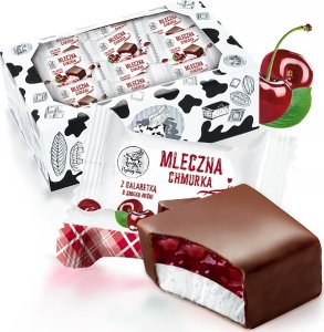 Flying Cow Cukierki Mleczna chmurka z galaretką o smaku wiśniowym 1 kg 1