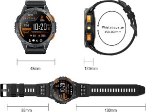 Smartwatch Gravity Zegarek męski SMARTWATCH GRAVITY GT24-5 BK/GN/BK 23