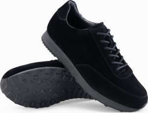 Męskie buty sportowe sneakersy z ekoskóry o zamszowym wykończeniu czarne V1 OM-FOCS-0161 45 1