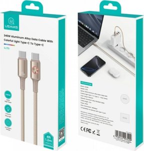 Kabel USB Usams USB-C - USB-C 1.2 m Szary (SJ751USB02) 3