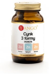 YANGO_Cynk 3 formy organiczne suplement diety 90 kapsułek 1