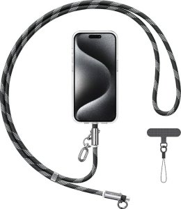 Smycz do telefonu z kablem do ładowania  Usams SJ745 60W USB-C do USB-C 1.2m czarny 1