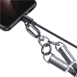 Smycz do telefonu z kablem do ładowania  Usams SJ745 60W USB-C do USB-C 1.2m czarny 5