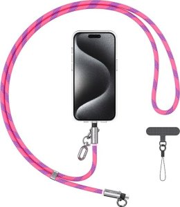 Smycz do telefonu z kablem do ładowania  Usams SJ745 60W USB-C do USB-C 1.2m różowy 1