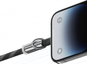 Smycz do telefonu z kablem do ładowania  Usams SJ746 30W USB-C do Lightning 1.2m zielony 2